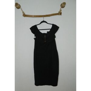 City Chic Dress Black Plus Size Off-The-Shoulder‎ Wired V Neckline Size XS/14